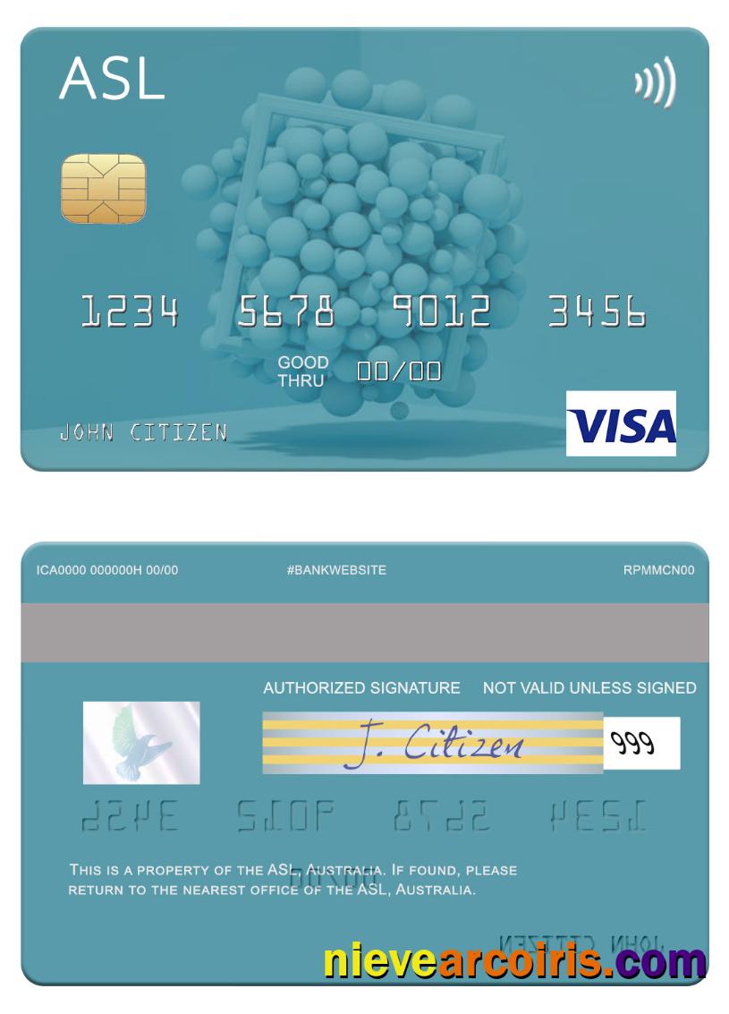 Australia Australian Settlements Limited (ASL) visa card